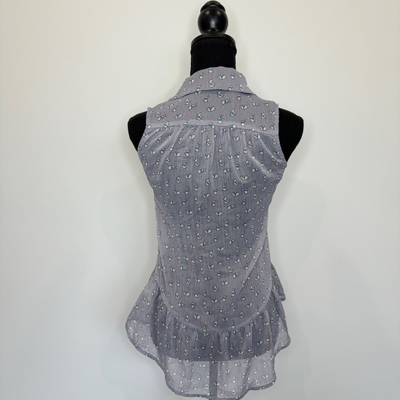 Mossimo Sheer Sleeveless Bunny Print Blouse (XS) - Picture 6 of 8